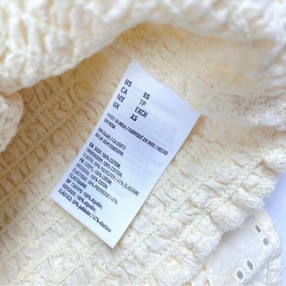American Eagle Pale Yellow off the shoulder Ruffle Tube Top Women’s Size XS - Picture 9 of 10